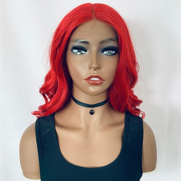 Gorgeous Red Premium Fiber Lace Front Wig for Valentines Day or Everyday - Picture 6 of 13